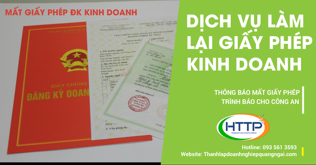 Dịch vụ làm lại giấy đăng ký kinh doanh tại Quảng Ngãi